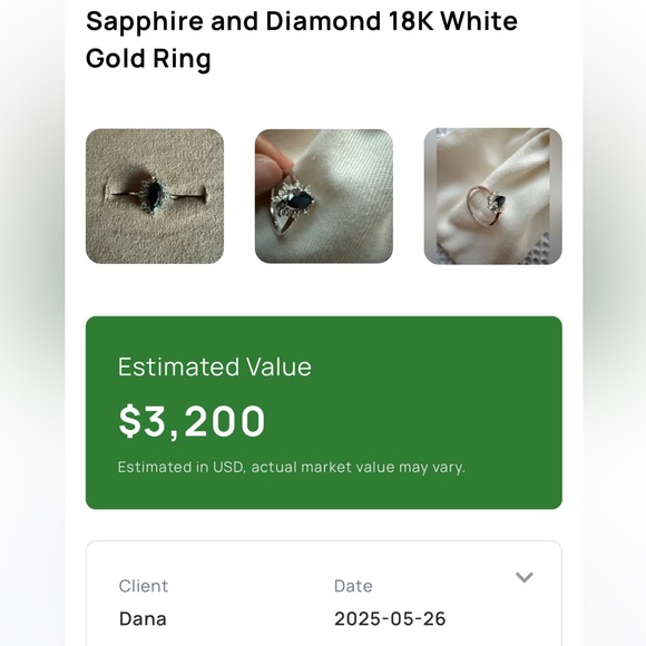 18K White Gold Sapphire & Diamond Engagement Ring - Picture 14 of 16